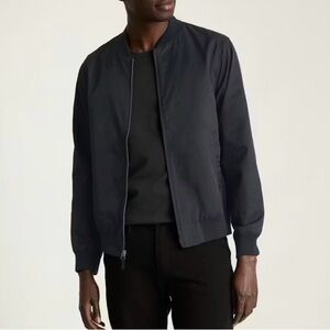 GAP Men's Charcoal Bomber Jacket with Orange Lining
